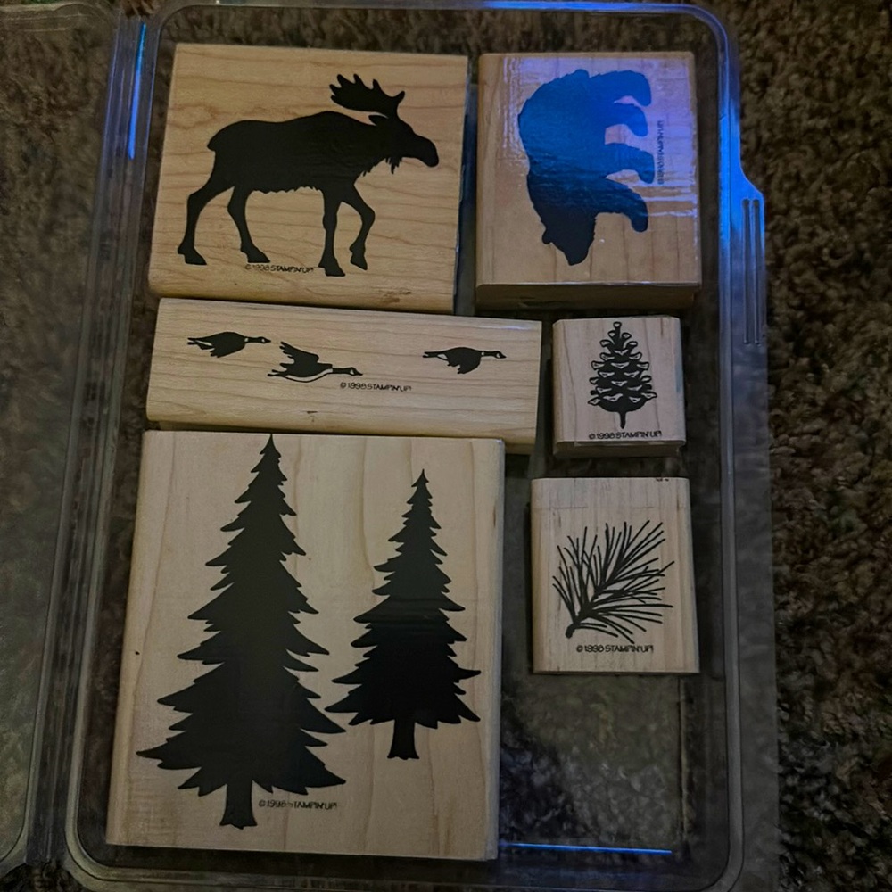 Stampin Up! Retired '98 Decorative Pines • Set of 6